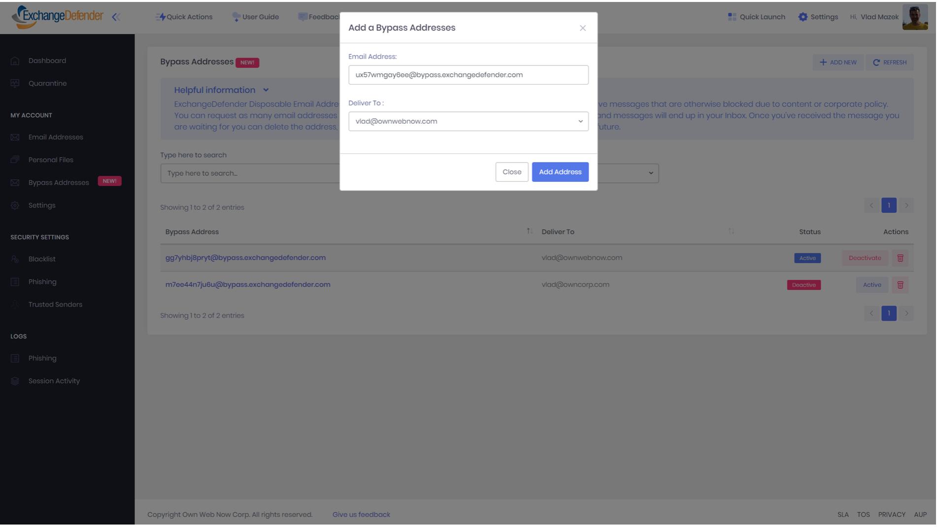 ExchangeDefender Bypass Email