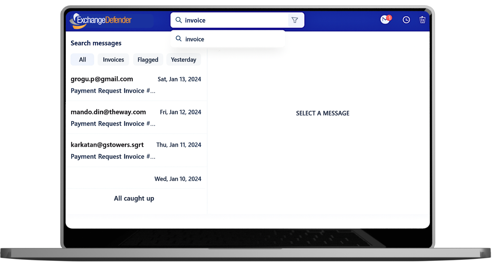 Find old emails quickly