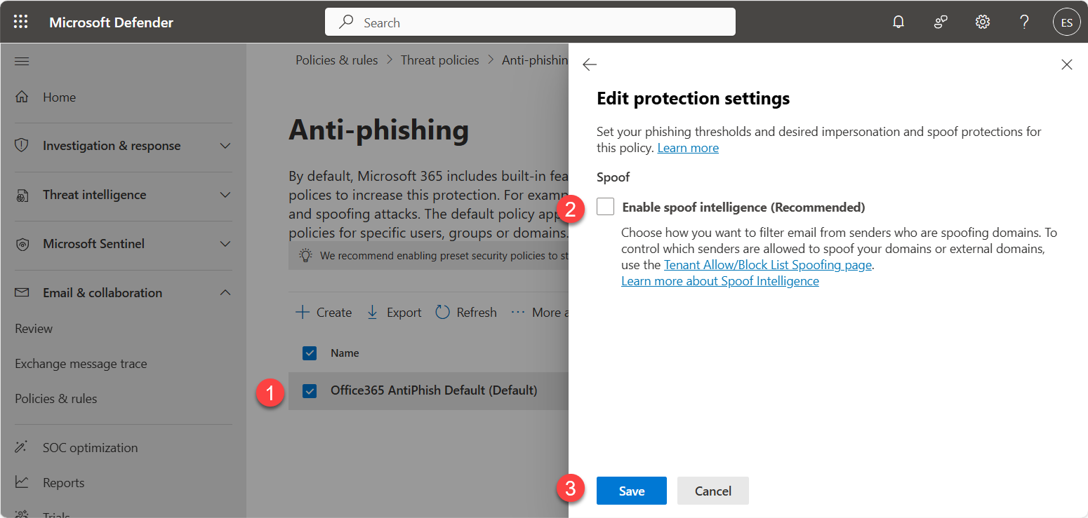 Configuring Microsoft365 with ExchangeDefender