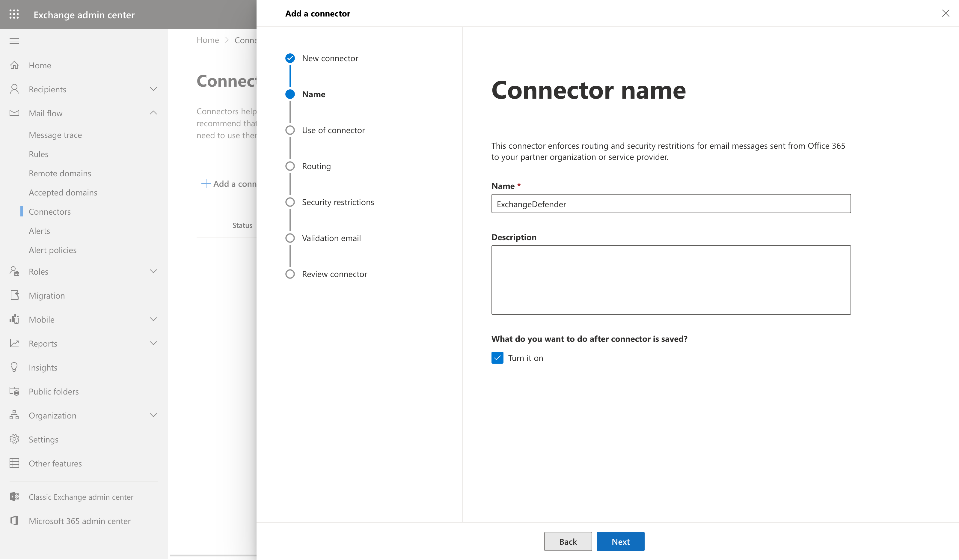 Configuring Microsoft365 with ExchangeDefender