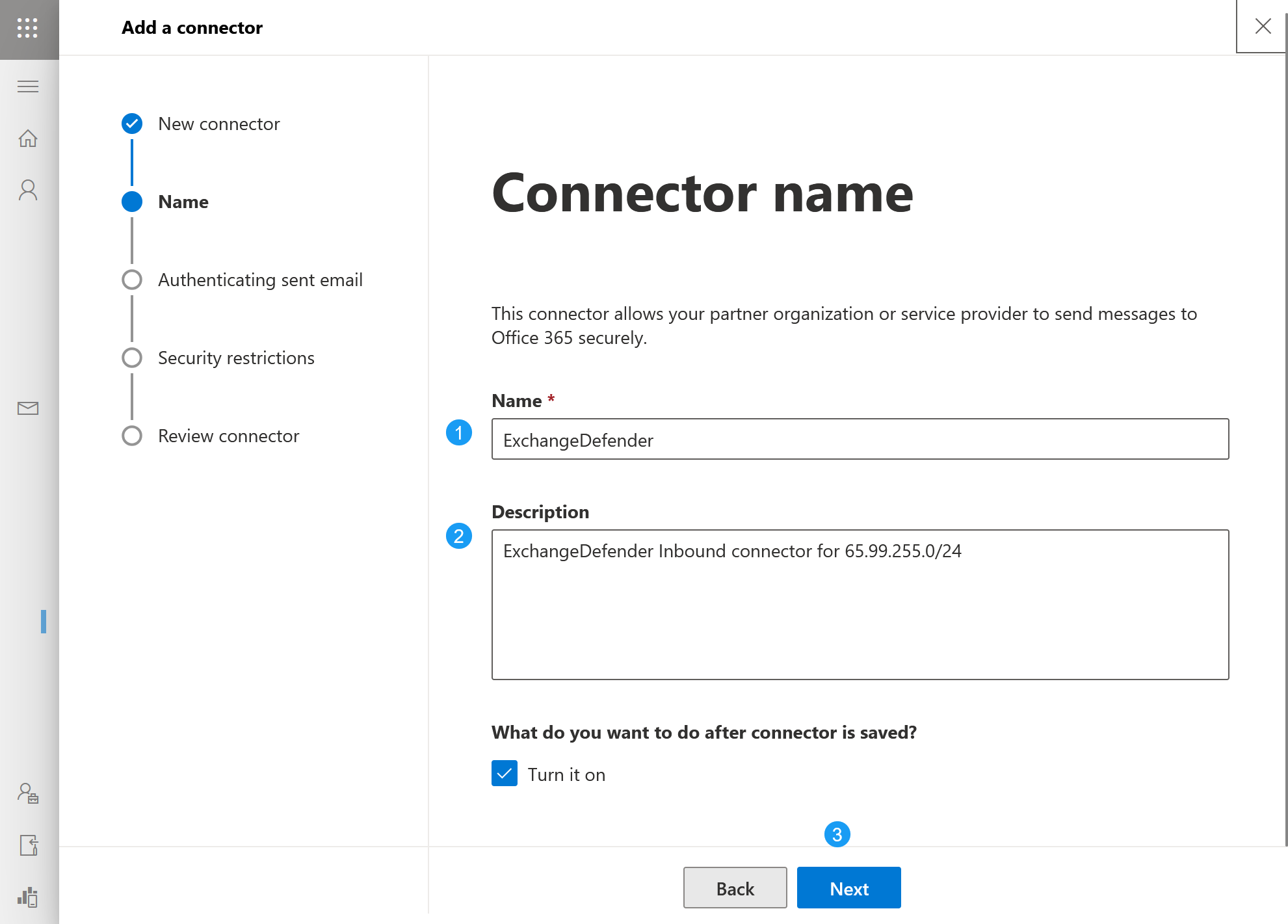 Configuring Microsoft365 with ExchangeDefender